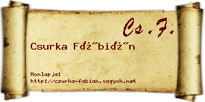 Csurka Fábián névjegykártya